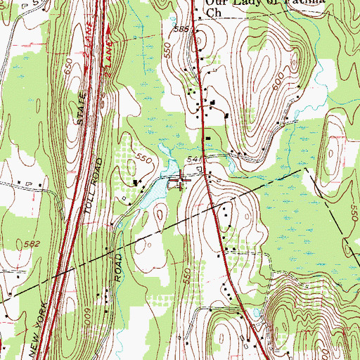 Topographic Map of Friends Cemetery, NY