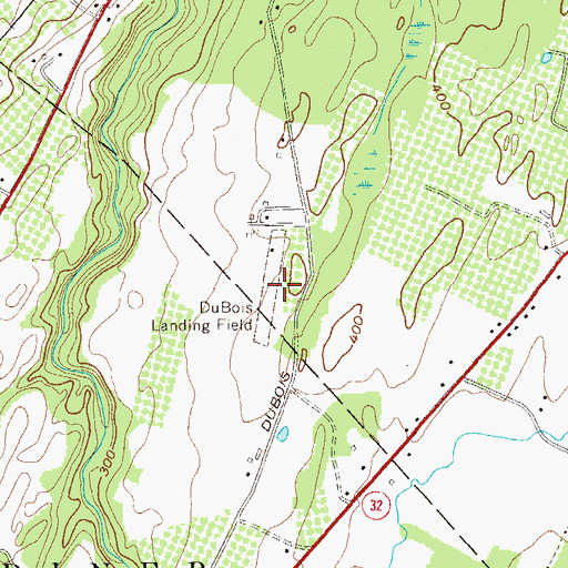 Topographic Map of DuBois Landing Field (historical), NY