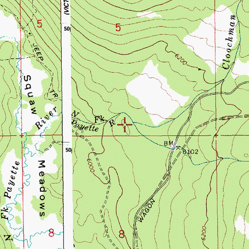 Topographic Map of Trail Creek, ID