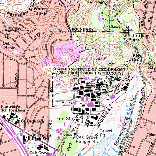 Topographic Map of Twenty-Five Foot Space Simulator, CA