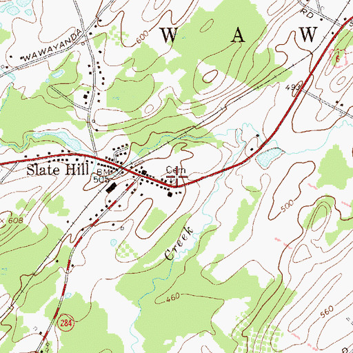Topographic Map of Old School Baptist Church Cemetery, NY