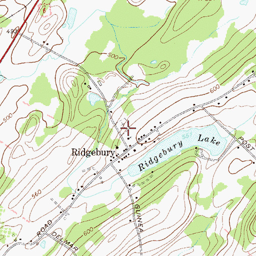 Topographic Map of Ridgebury Cemetery, NY