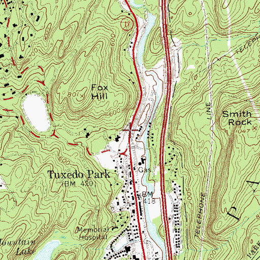 Topographic Map of Saint Marys In Tuxedo Church Cemetery, NY