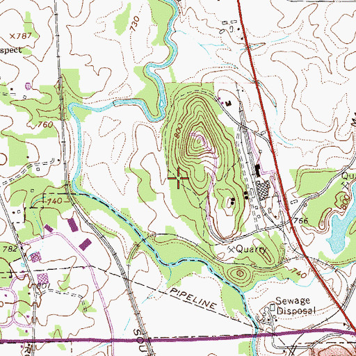 Topographic Map of Rockmart Quarry, GA