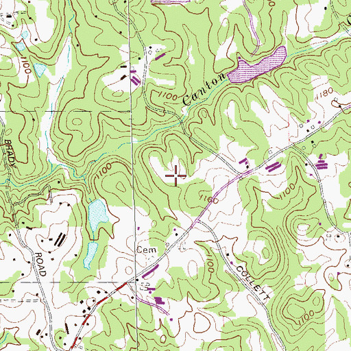 Topographic Map of Iron Horse Farms, GA