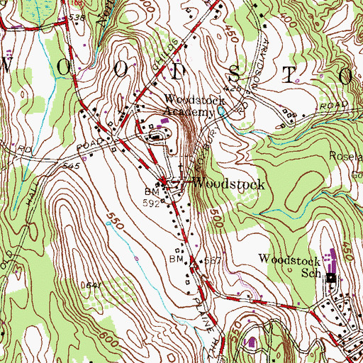 Topographic Map of Henry Bowen House, CT