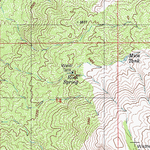 Topographic Map of Rock Spring, AZ