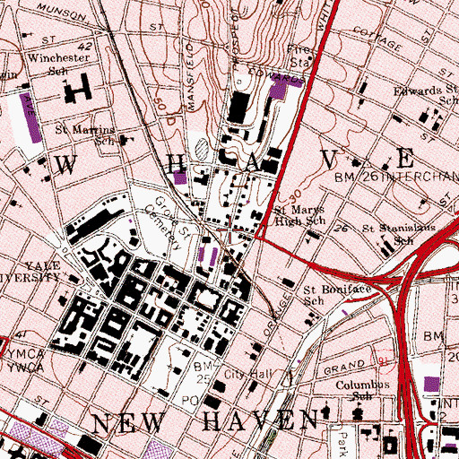 Topographic Map of James Dwight Dana House, CT
