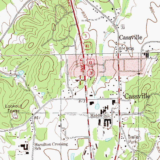 Topographic Map of Noble Hill Rosenwald School (historical), GA