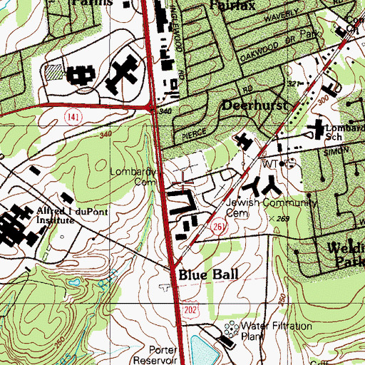 Topographic Map of Lombardy Hall, DE