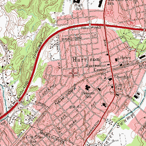 Topographic Map of Pettijohn Park, NY