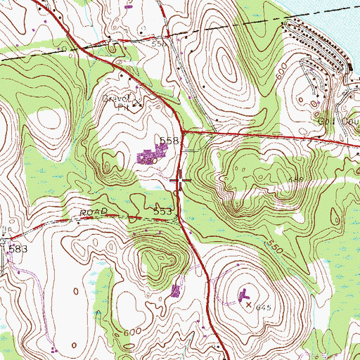 Topographic Map of Pine Tree Corner, NY