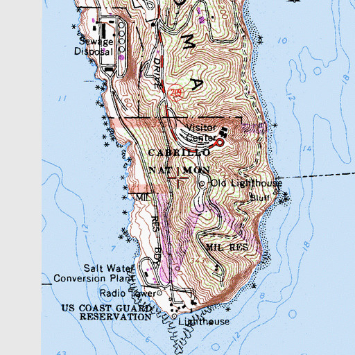Topographic Map of Cabrillo National Monument, CA