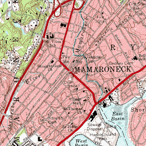 Topographic Map of Washington Square, NY