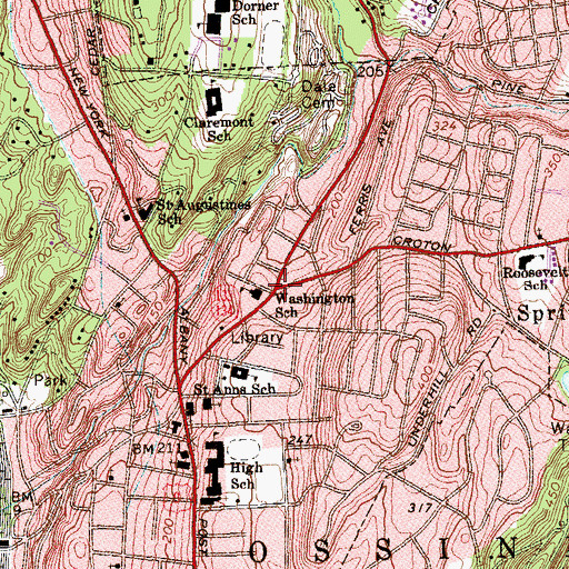 Topographic Map of Washington Square, NY
