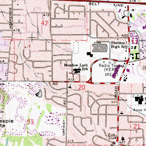 Topographic Map of Buena Vista Elementary School, OR