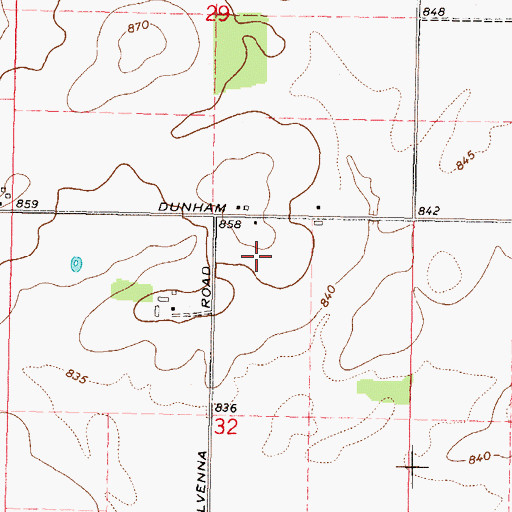 Topographic Map of Shanks Farm, IL