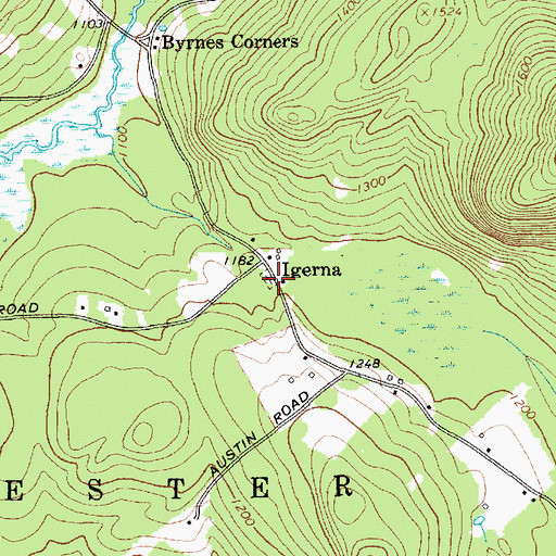 Topographic Map of Igerna Cemetery, NY