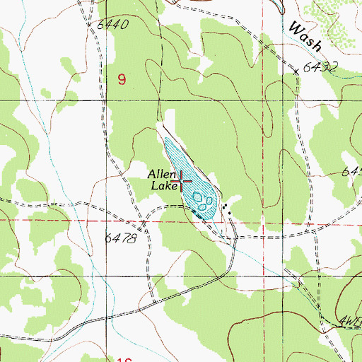 Topographic Map of Allen Lake, AZ