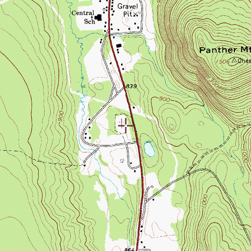 Topographic Map of Chester Rural Cemetery, NY