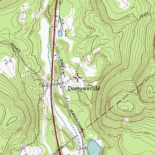 Topographic Map of Darrowsville Cemetery, NY