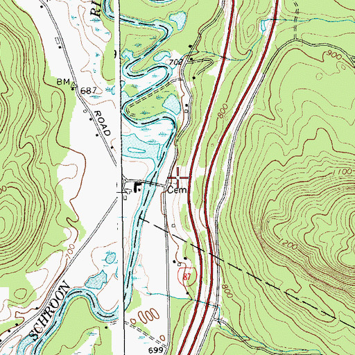 Topographic Map of Alms House Cemetery, NY