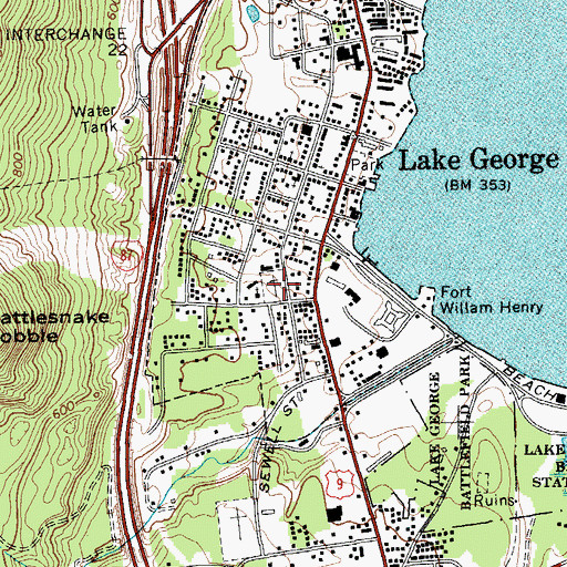 Topographic Map of Caldwell Cemetery, NY