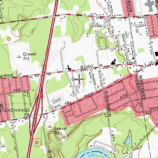 Topographic Map of Saint Alphonsus Cemetery, NY
