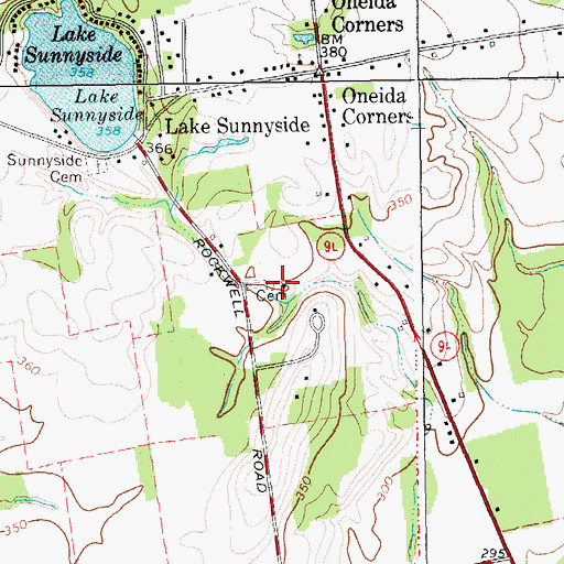 Topographic Map of Austin Cemetery, NY