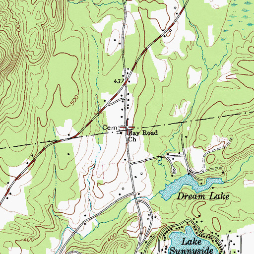 Topographic Map of Scotch Church Cemetery, NY