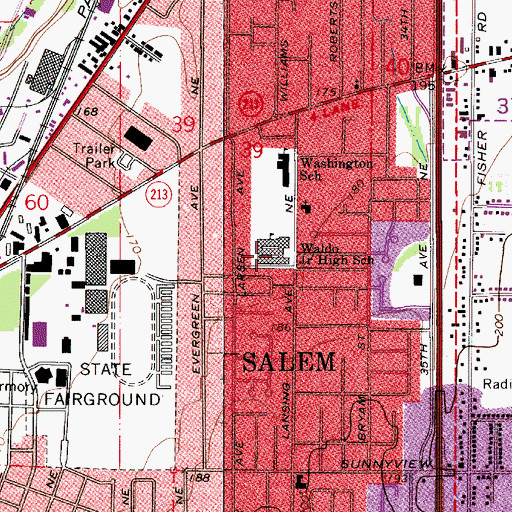 Topographic Map of Jane Goodall Environmental Middle Charter School, OR