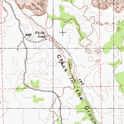 Topographic Map of Crack in the Ground, OR