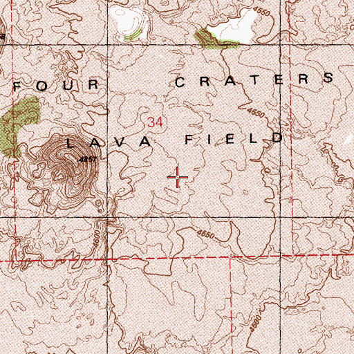 Topographic Map of Four Craters Lava Field, OR