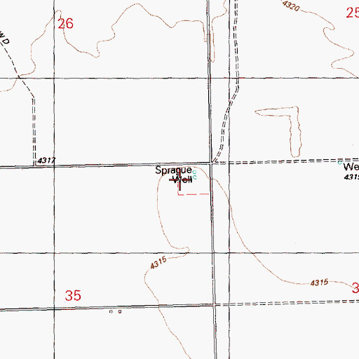 Topographic Map of Sprague Well, OR