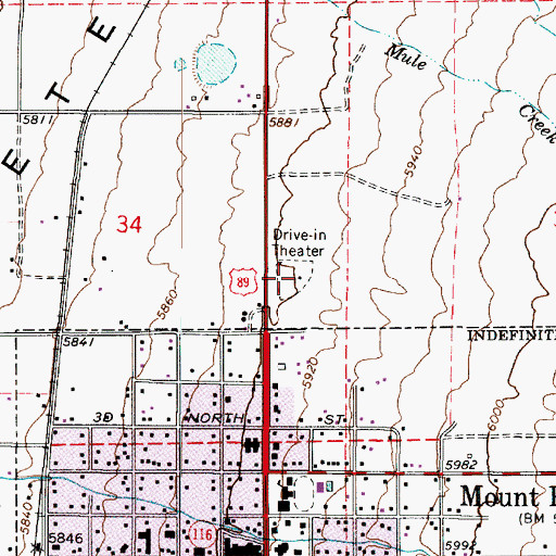 Topographic Map of Basin Drive-In, UT