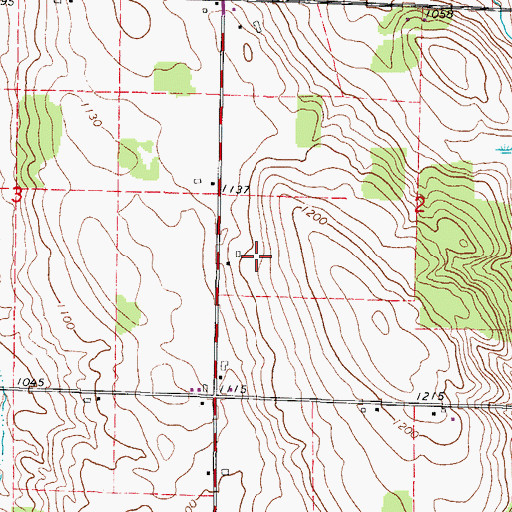 Topographic Map of Ihlenfeld Farms, WI