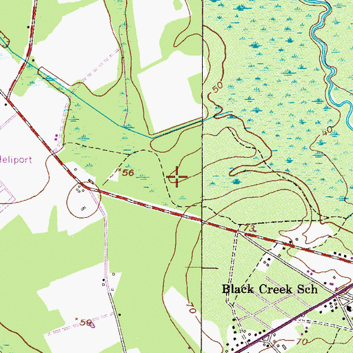 Topographic Map of Black Creek Golf Club, GA