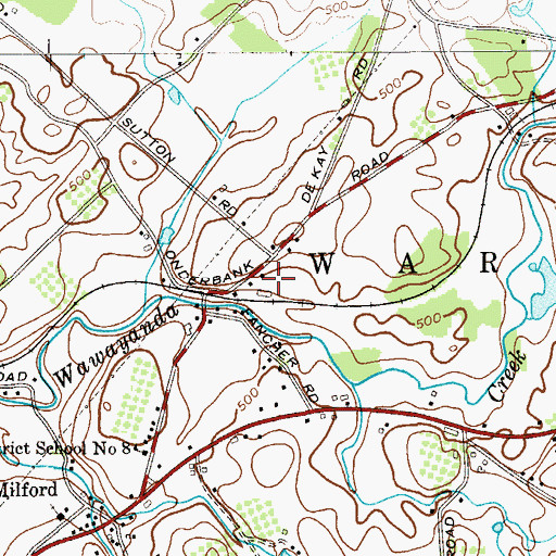 Topographic Map of Cutler Farms, NY