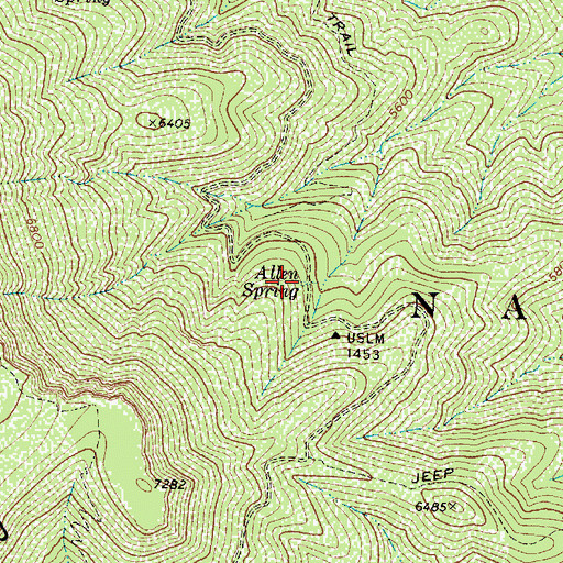Topographic Map of Allen Spring, AZ