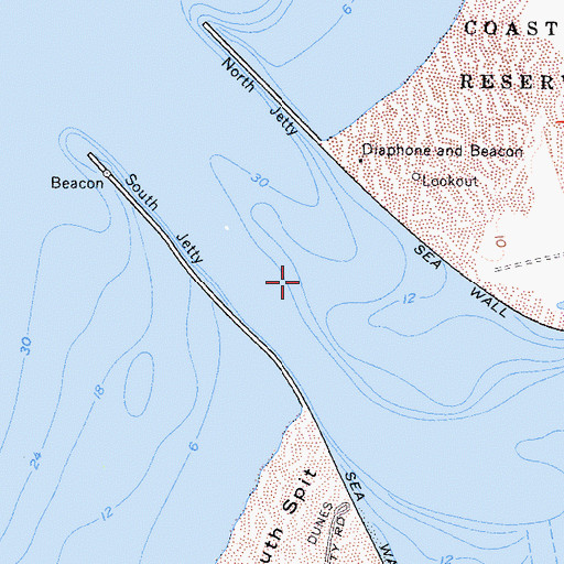 Topographic Map of Entrance Channel, CA
