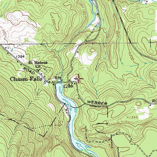 Topographic Map of Chasm Falls Methodist Cemetery, NY