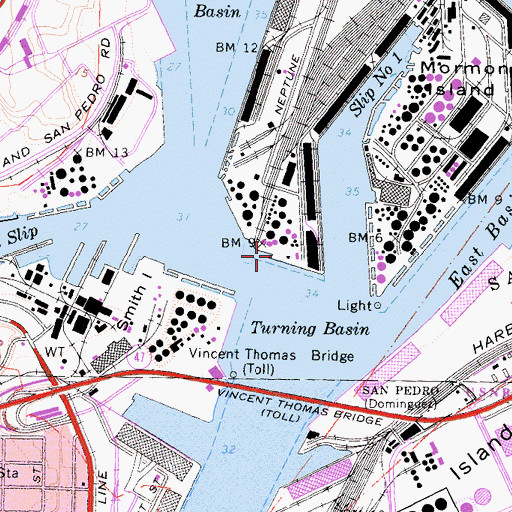Topographic Map of Pier A, CA