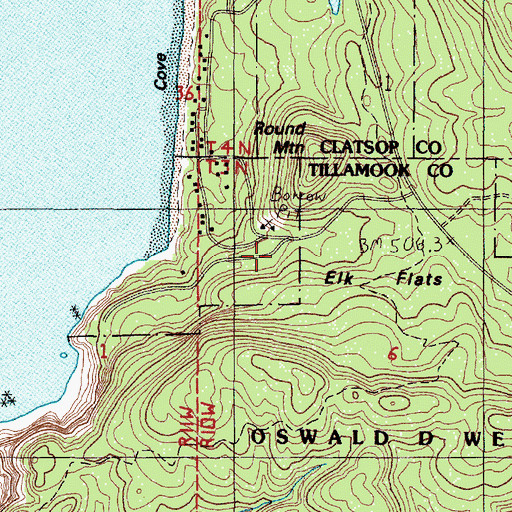 Topographic Map of Fire Mountain School, OR