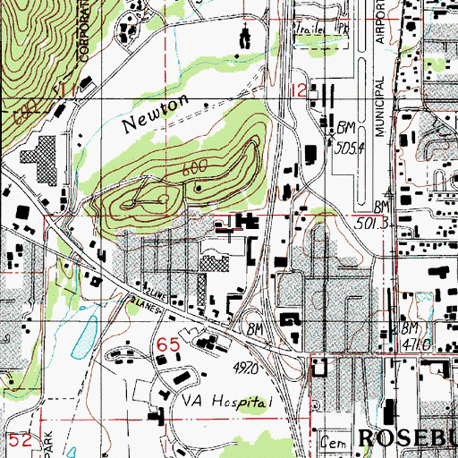Topographic Map of Warner School, OR
