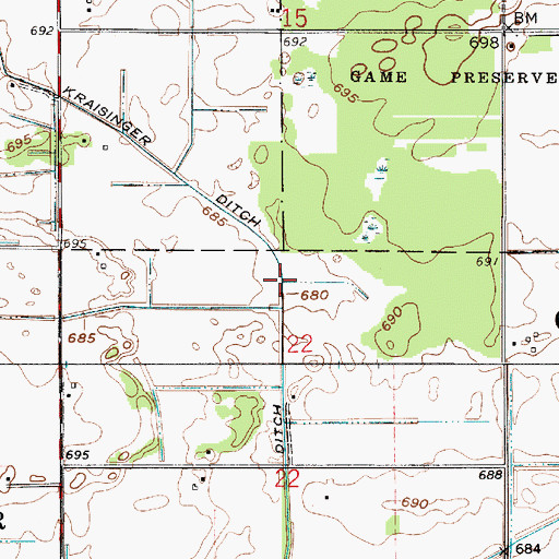 Topographic Map of Zick Ditch, IN