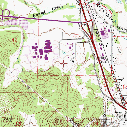 Topographic Map of Baker Charter School, OR