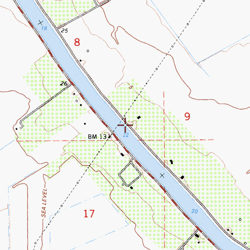 Topographic Map of Danady Landing, CA