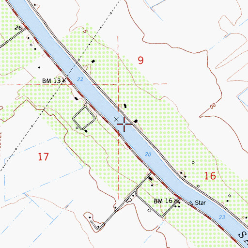Topographic Map of Runyon Landing, CA