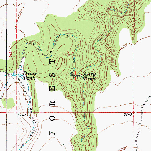 Topographic Map of Alley Tank, AZ