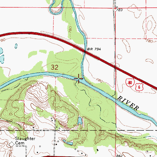 Topographic Map of Indian Creek, IA